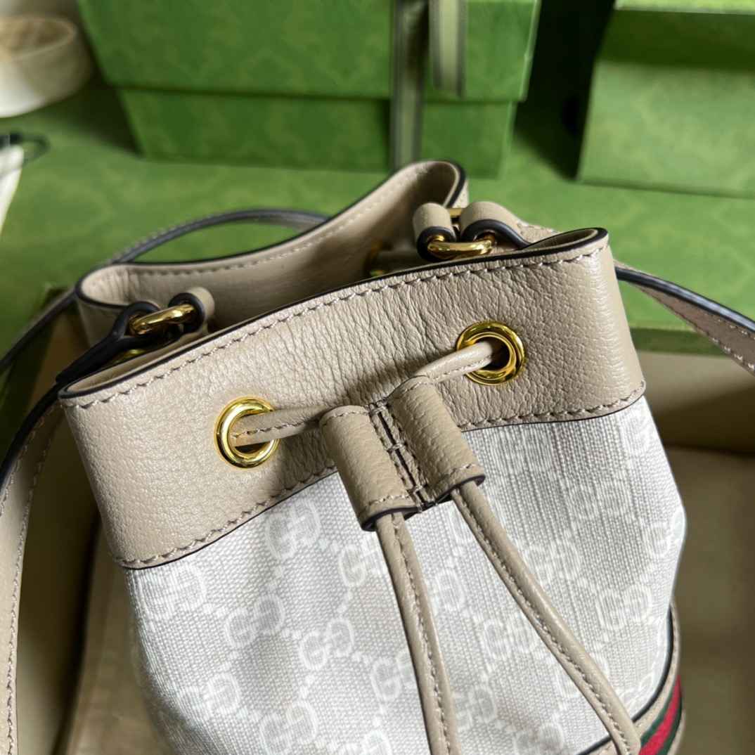 Gucci Ophidia Mini GG Bucket Bag White For Women, Women’s Bags 7.5in/19cm GG