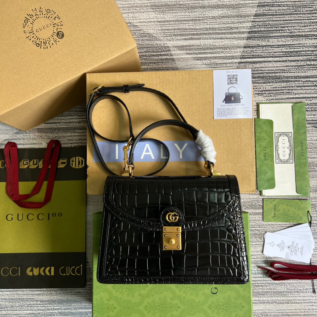 Gucci Ophidia Small GG Top Handle Bag Balck For Women, Women’s Bags 9.8in/25cm GG