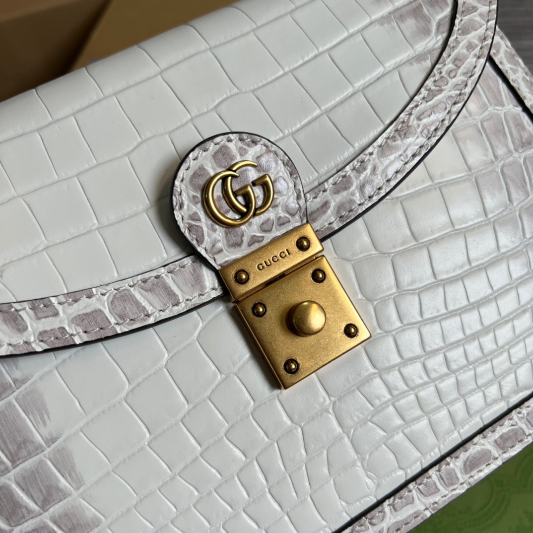 Gucci Ophidia Small GG Top Handle Bag White For Women, Women’s Bags 9.8in/25cm GG