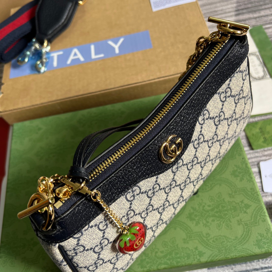 Gucci Ophidia Small Handbag Black/Brown/Beige For Women 9.9in/25cm ?735132 FABLE