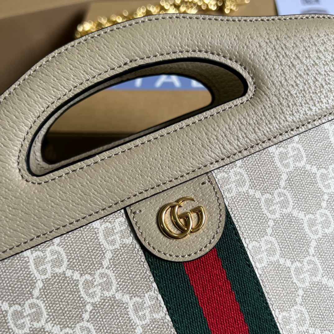 Gucci Ophidia Small Tote With Web Beige For Women, Women’s Bags 10in/26cm GG