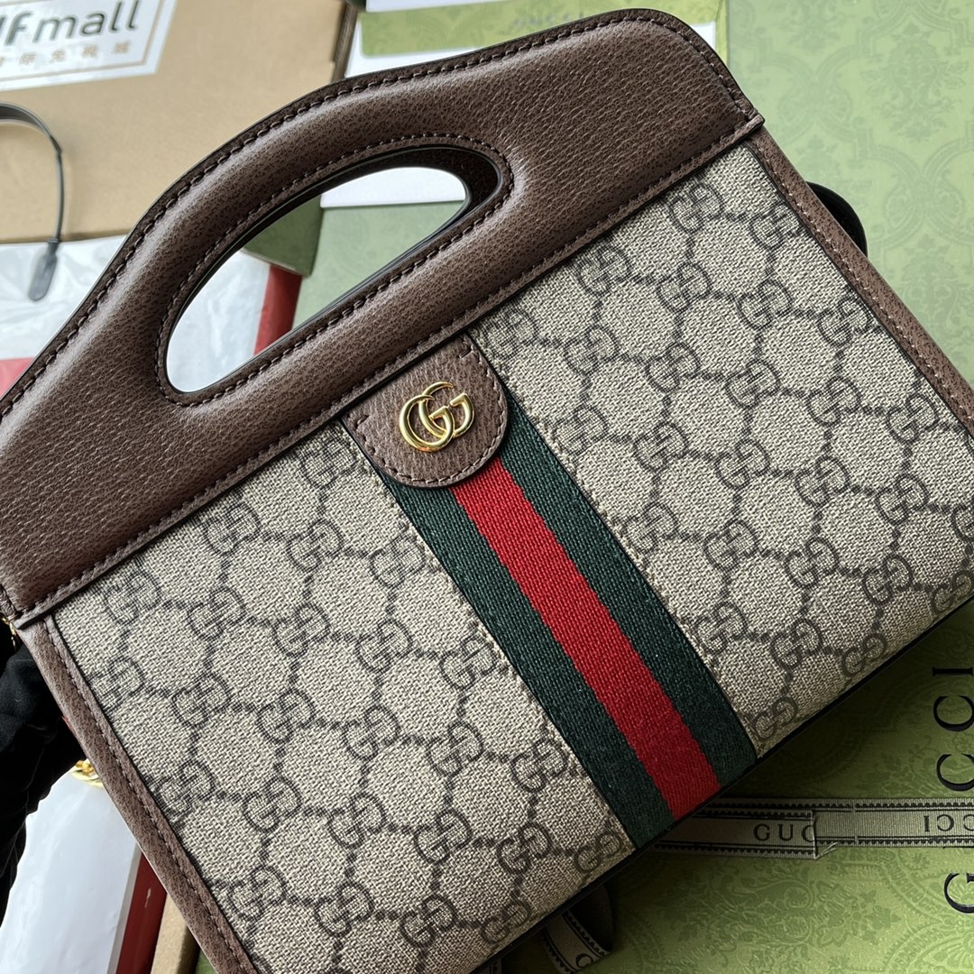 Gucci Ophidia Small Tote With Web Black For Women 10in/26cm GG 693724 96IWO 8745