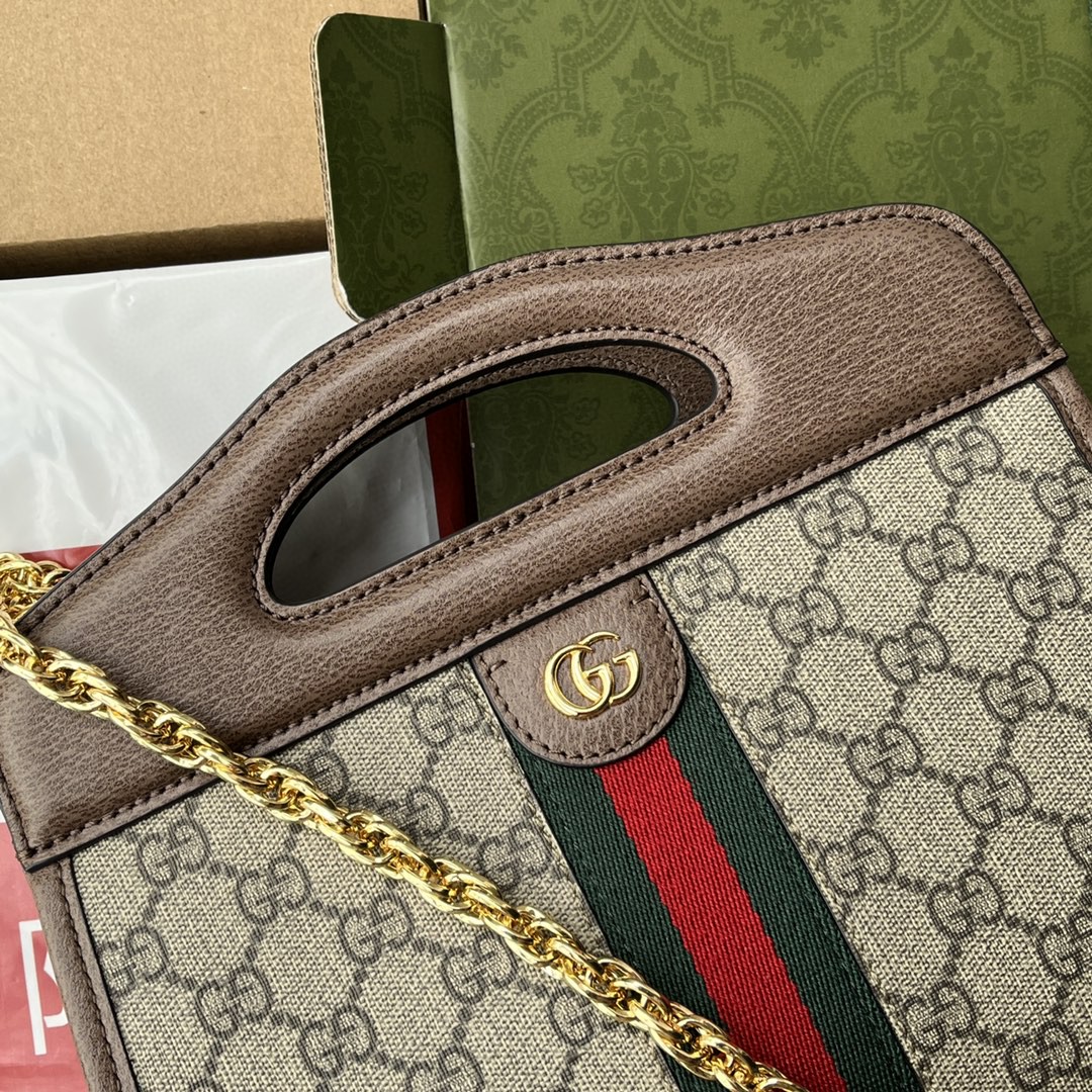 Gucci Ophidia Small Tote With Web Black For Women 10in/26cm GG 693724 96IWO 8745