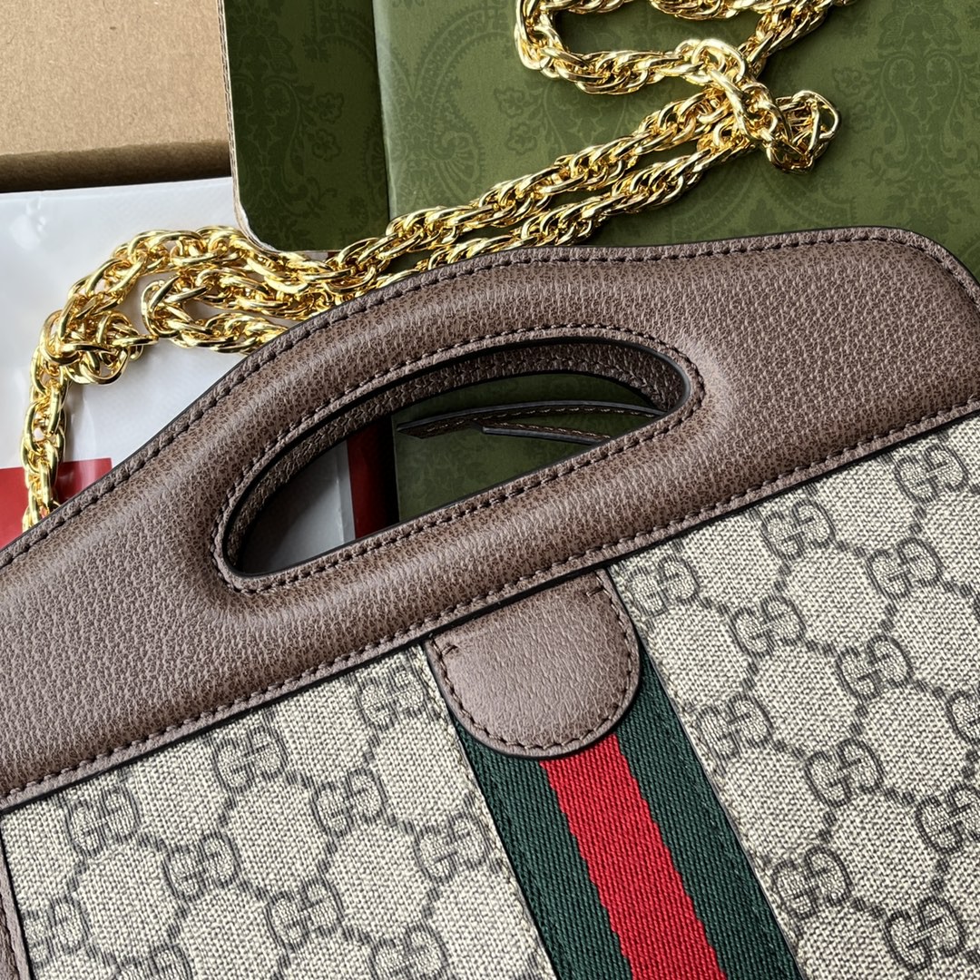 Gucci Ophidia Small Tote With Web Black For Women 10in/26cm GG 693724 96IWO 8745