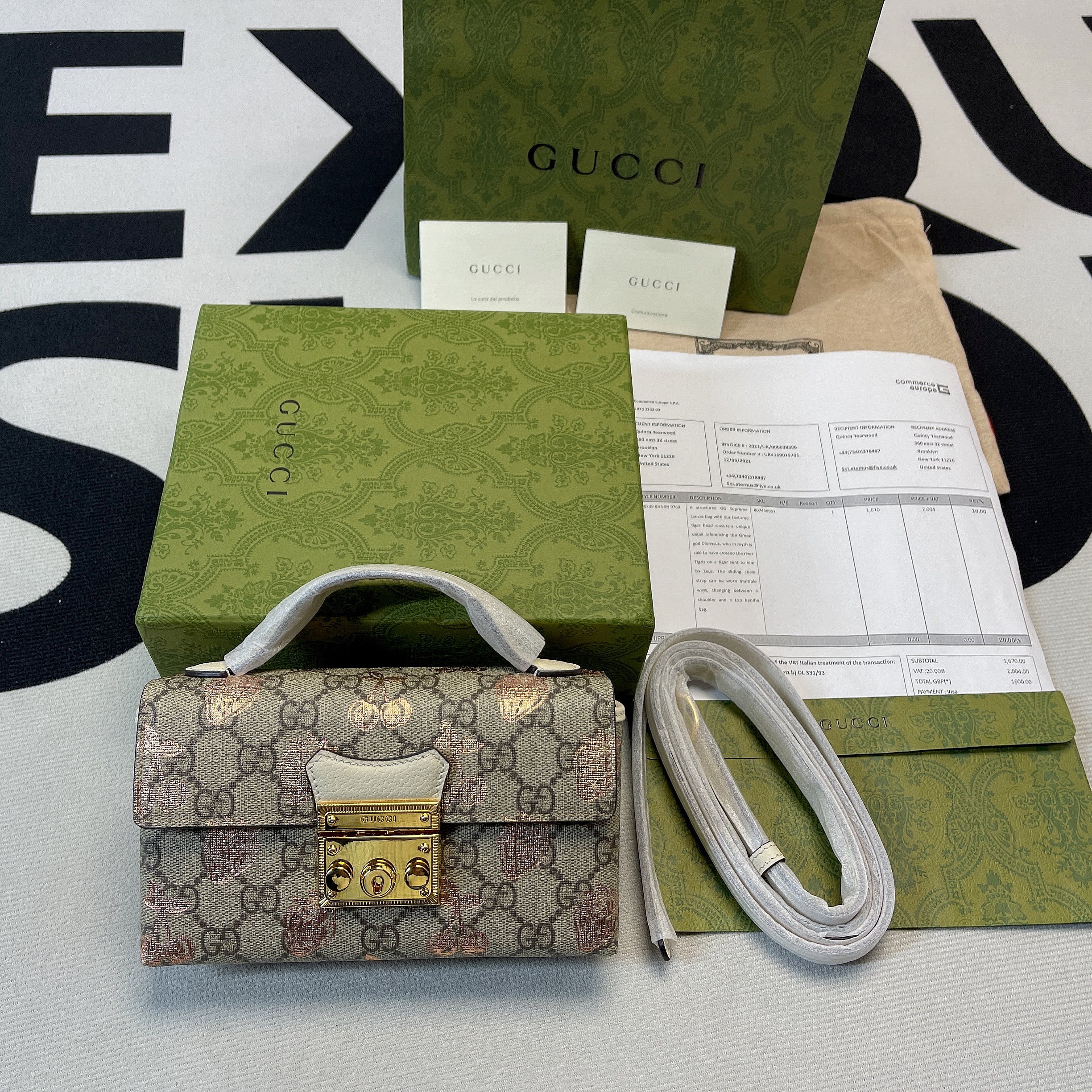 Gucci Padlock Mini Bag Beige For Women, Women’s Bags 7in/18cm GG