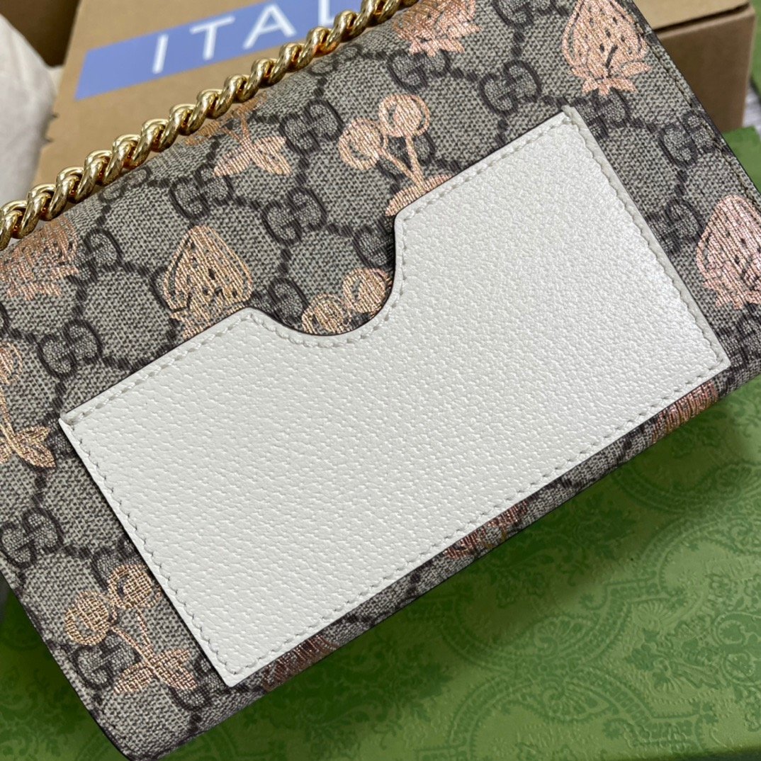 Gucci Padlock Small Gucci Strawberry Shoulder Bag Beige For Women, Women’s Bags 7.9in/20cm GG
