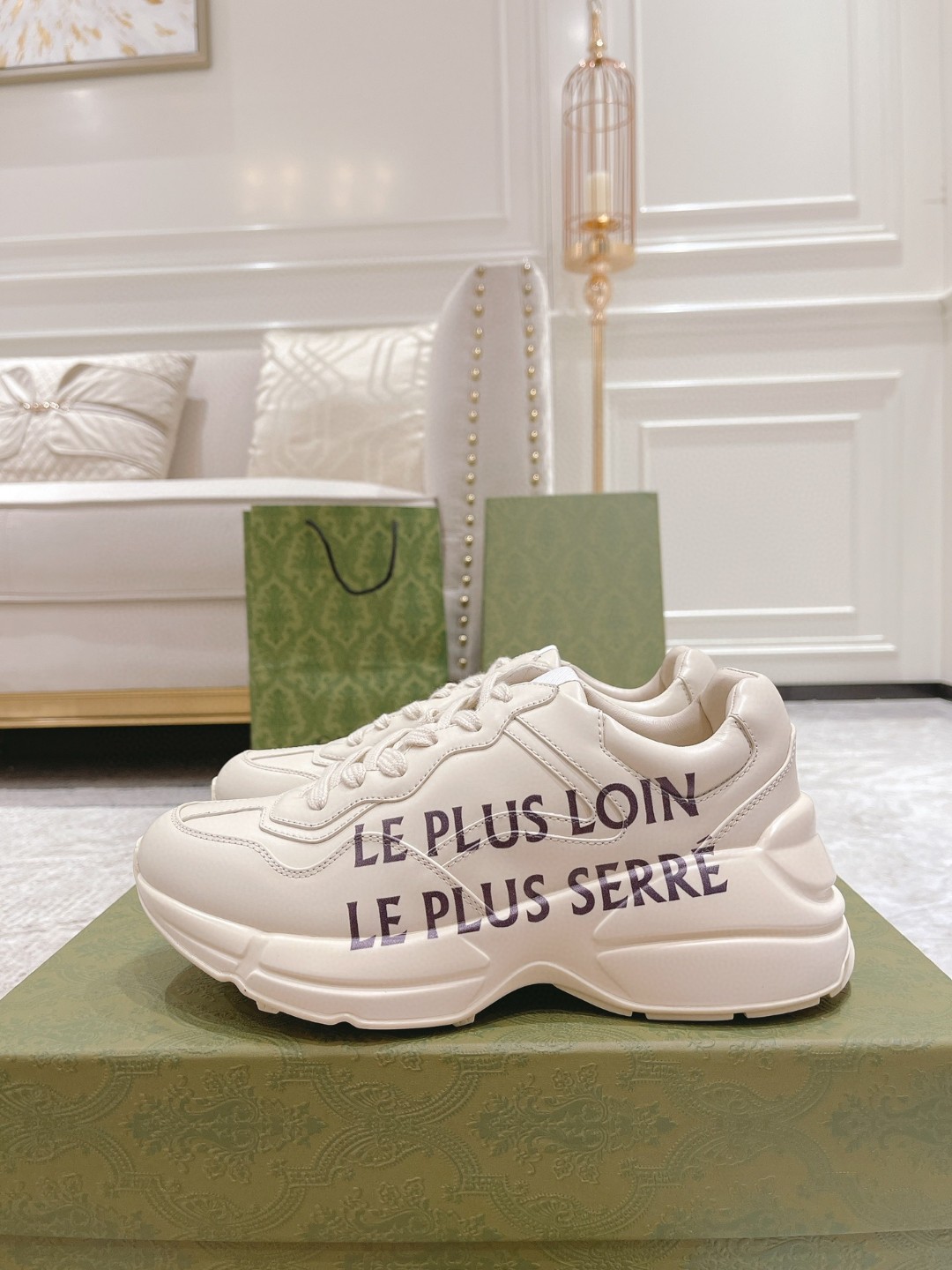 Gucci Printed Rhyton Sneaker White For Men 598631-DRW00-9522