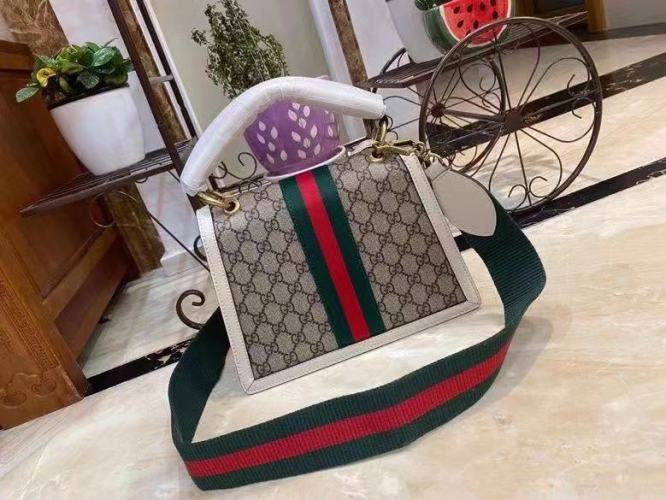 Gucci Queen Margaret GG Small Top Handle Bag Beige And Ebony GG Supreme Canvas For Women 10in/26cm GG 476541