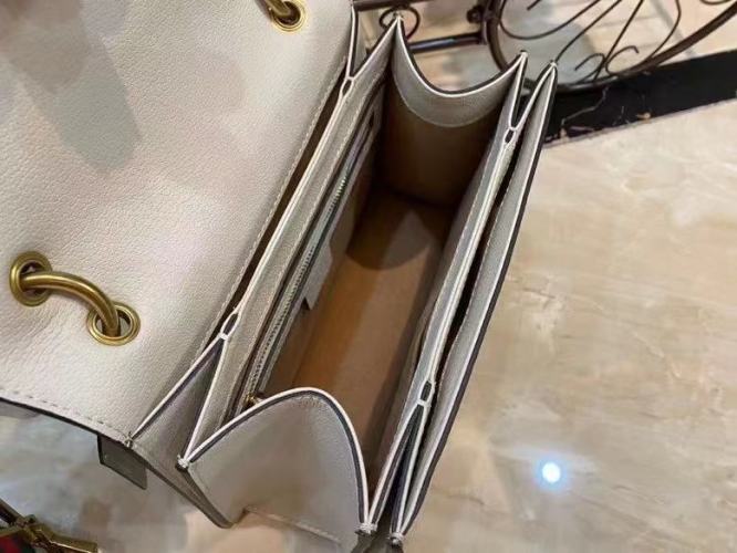 Gucci Queen Margaret GG Small Top Handle Bag Beige And Ebony GG Supreme Canvas For Women 10in/26cm GG 476541