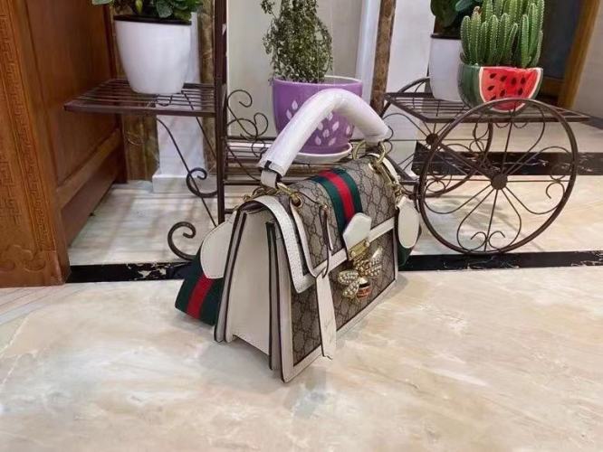 Gucci Queen Margaret GG Small Top Handle Bag Beige And Ebony GG Supreme Canvas For Women 10in/26cm GG 476541