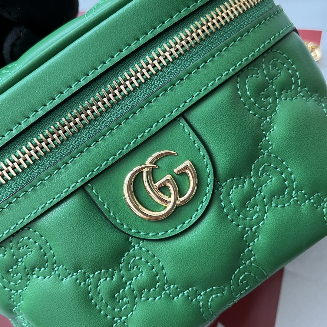 Gucci Quilted GG Mini Handbag Green For Women, Women’s Bags 6.3in/16cm GG 723770 UM8IG 3219