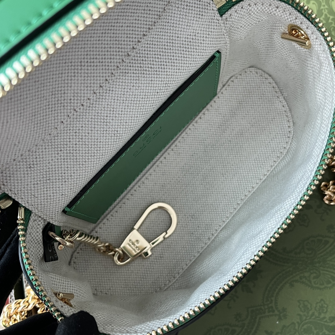Gucci Quilted GG Mini Handbag Green For Women, Women’s Bags 6.3in/16cm GG 723770 UM8IG 3219
