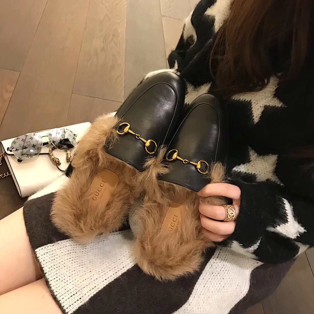 Gucci Re-Edition Women’s Princetown Slipper Mules Black For Women GG 397749 DKHH0 1063