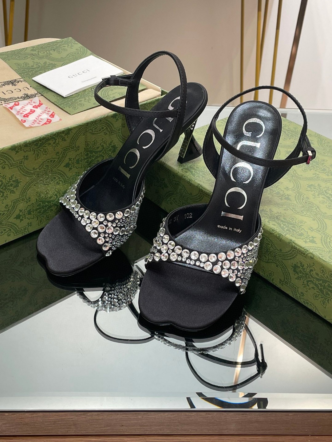 Gucci Sandal With Crystals Black For Women
