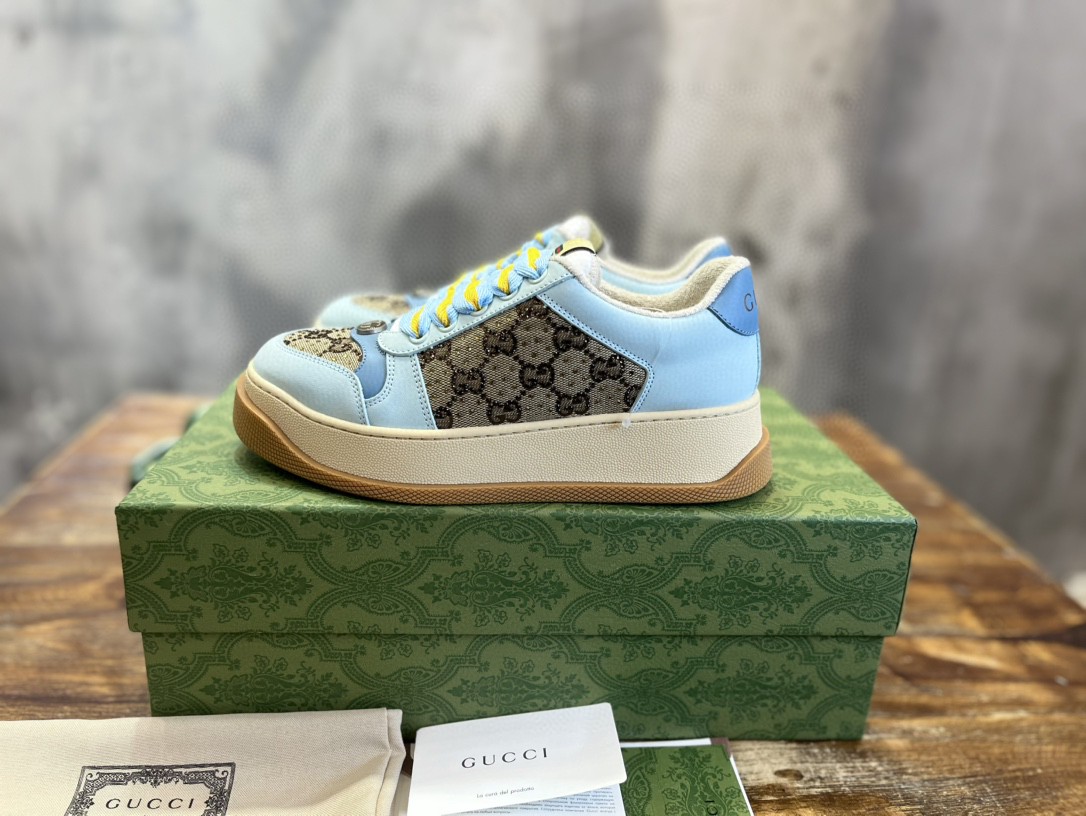 Gucci Screener GG Sneaker Light Blue For Men