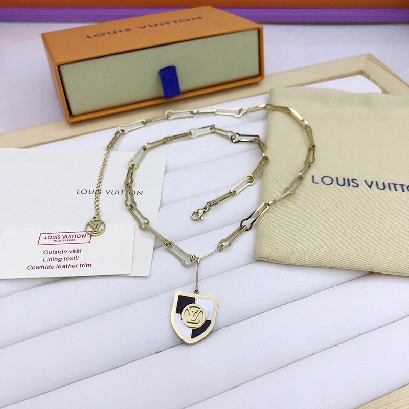 Gucci Shield Necklace Gold Tone For Women