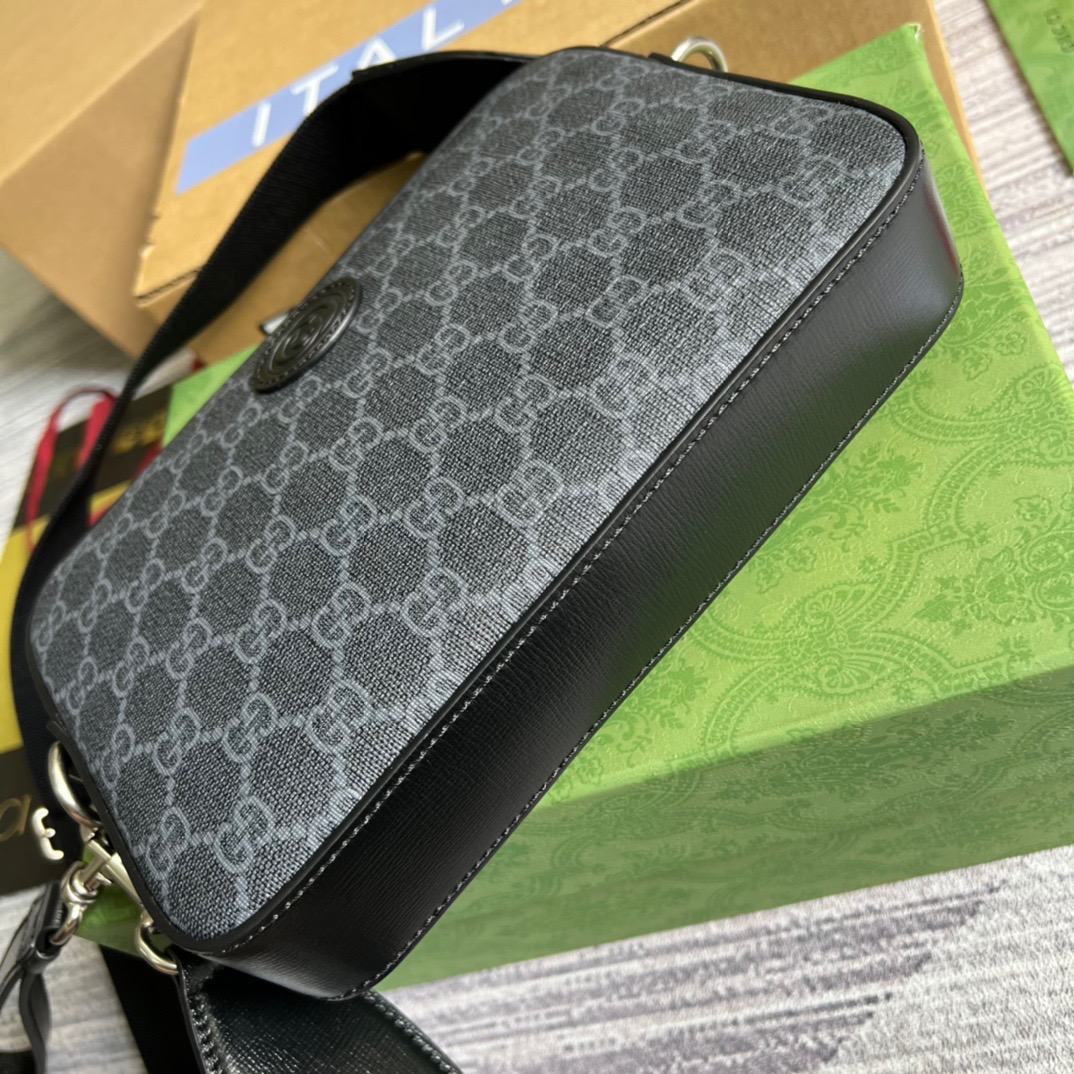 Gucci Shoulder Bag With Interlocking G Black GG Supreme Canvas For Women  9.6in/24.5cm