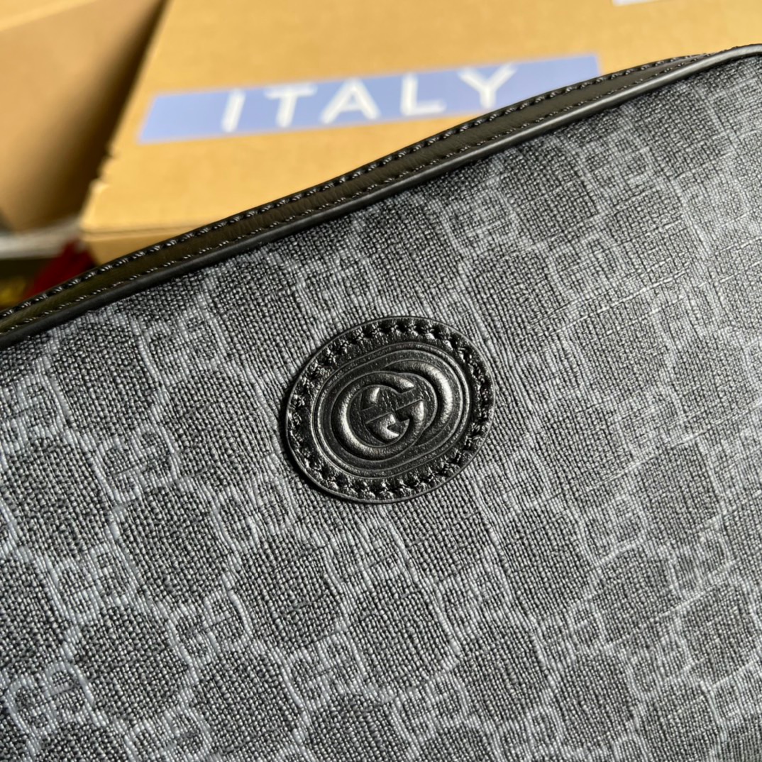 Gucci Shoulder Bag With Interlocking G Black GG Supreme Canvas For Women  9.6in/24.5cm