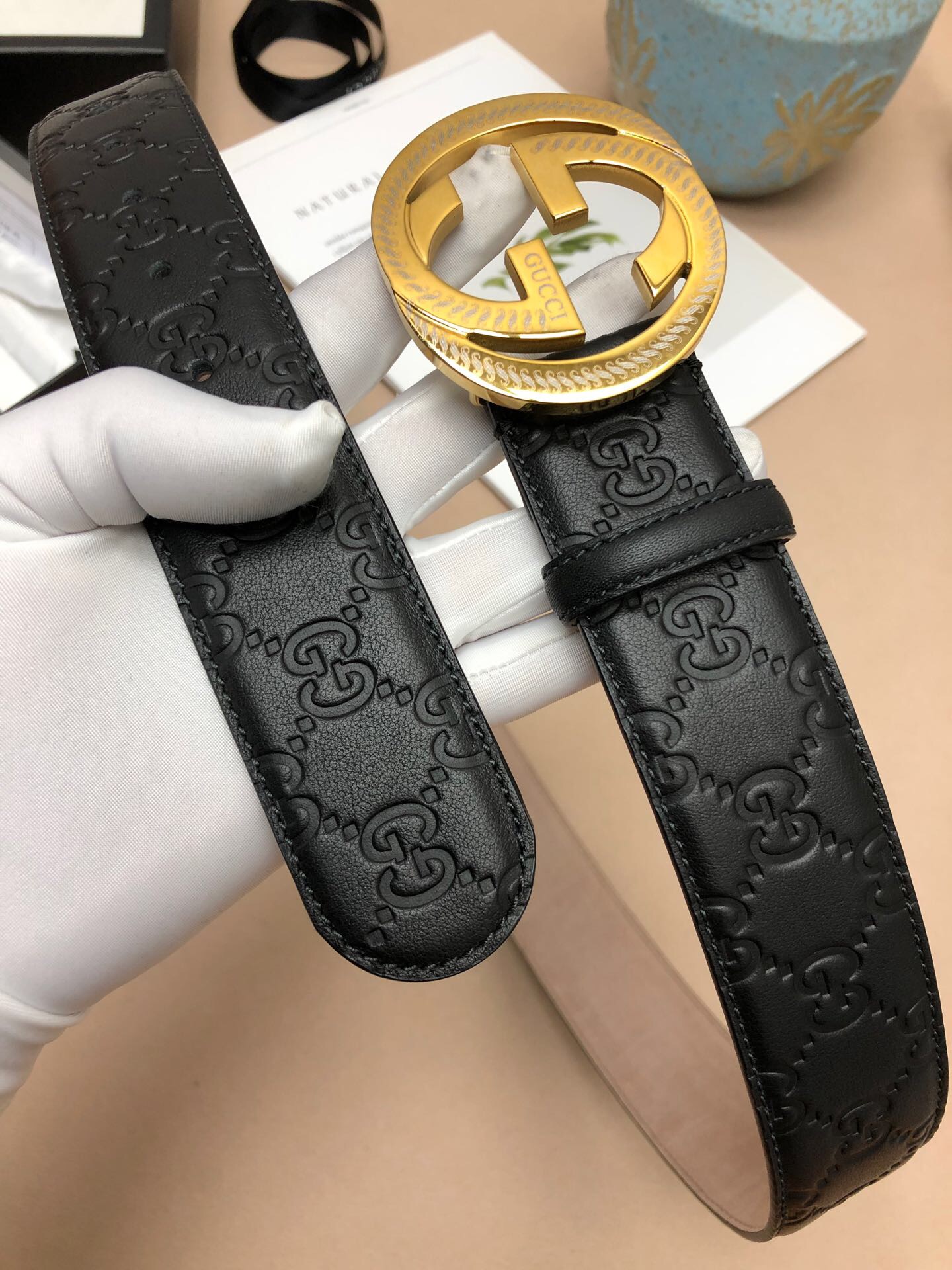 Gucci Signature Belt Black For Women, Women Belt