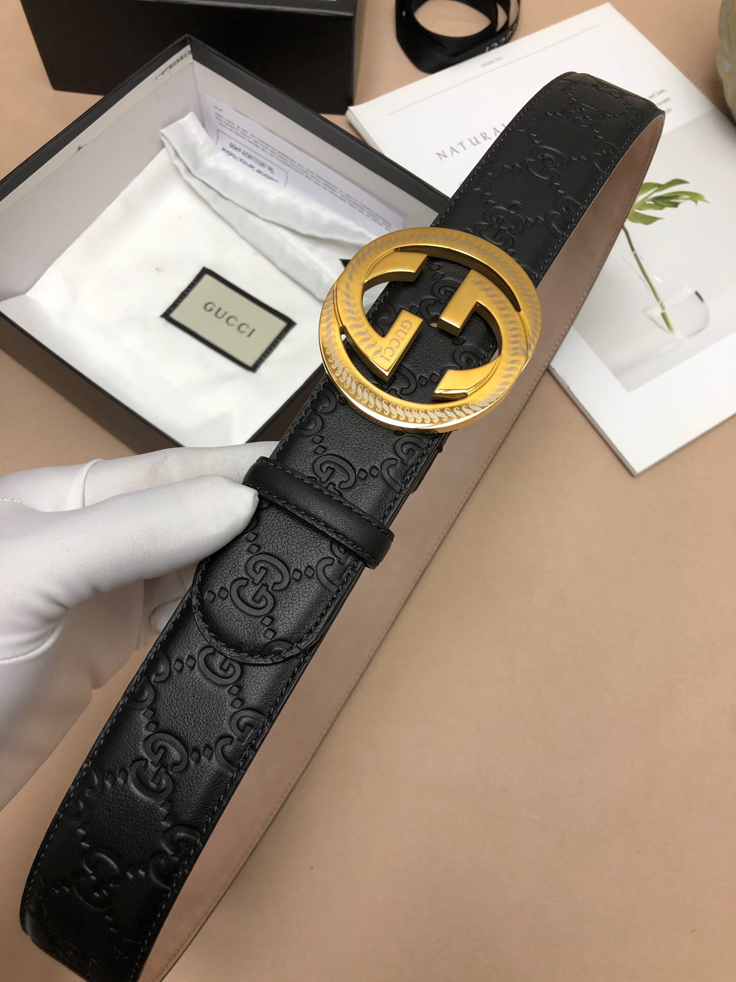 Gucci Signature Belt Black For Women, Women Belt