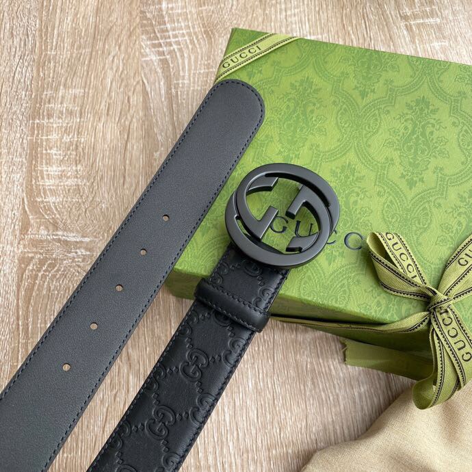 Gucci Signature Belt Black GG, Women Belt 411924