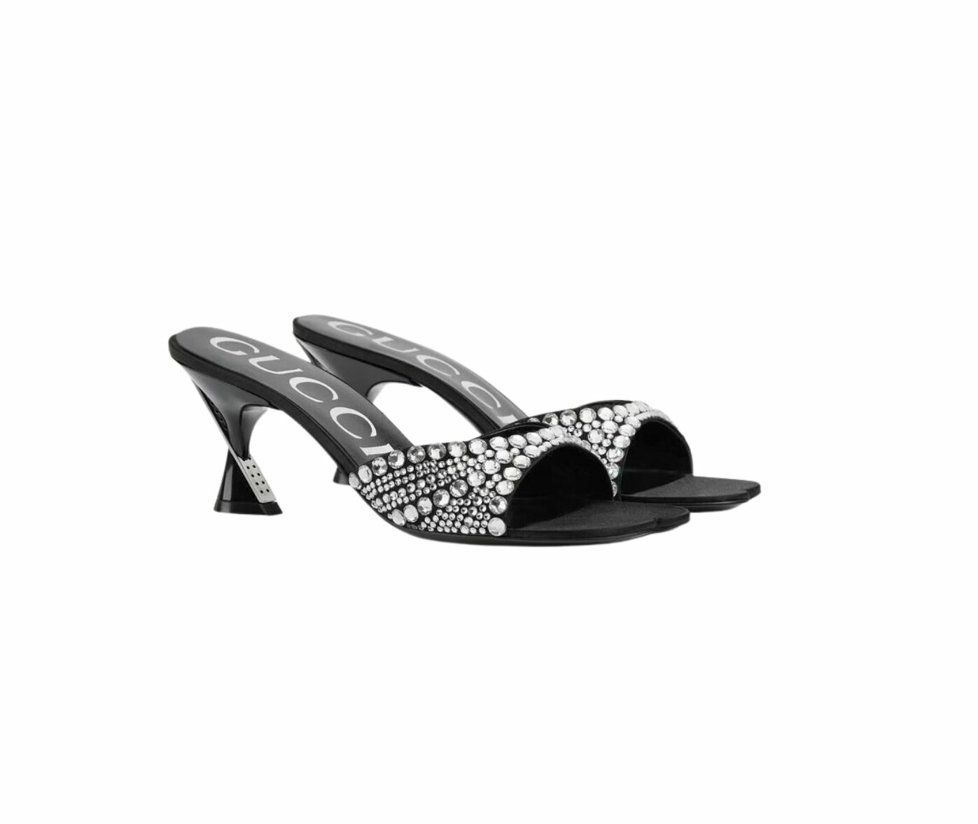 Gucci Slide Sandal With Crystals Black For Women 749663 F1400 1000