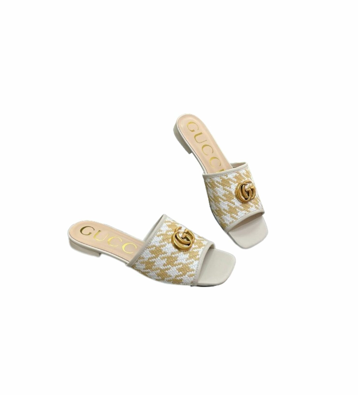 Gucci Slide Sandal With Double G Beige For Women