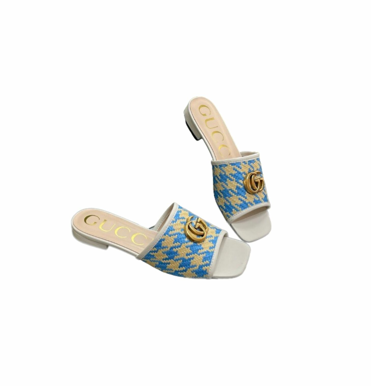 Gucci Slide Sandal With Double G Blue For Women