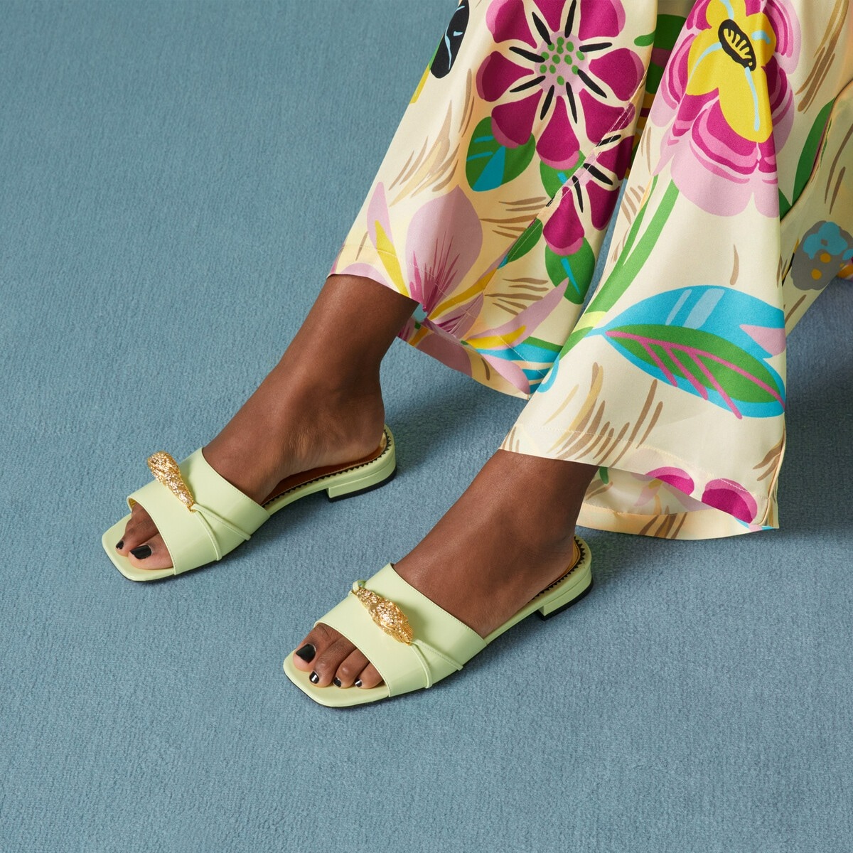 Gucci Slide Sandal With Hardware Light Green For Women 750509 CLG00 3801