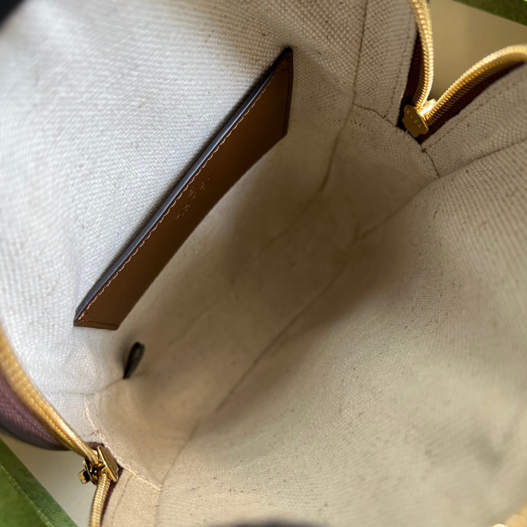 Gucci Sling Backpack With Interlocking G Beige And Ebony GG Supreme Canvas For Men 9.4in/24cm GG 696016 92THG 8563
