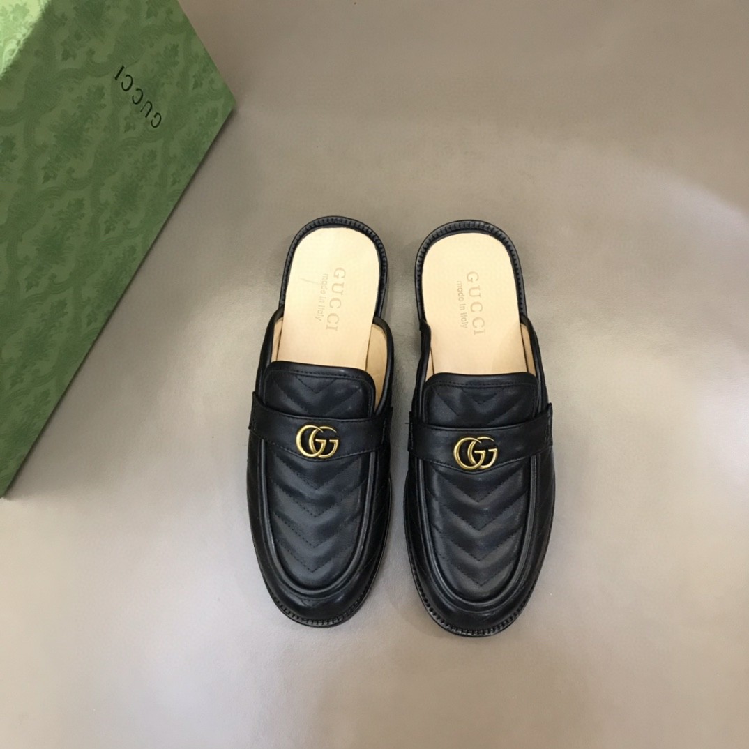 Gucci Slipper With Interlocking G Black For Men