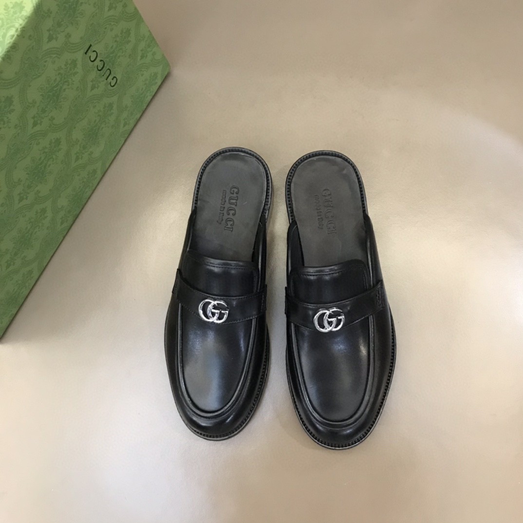 Gucci Slipper With Interlocking G Black For Men