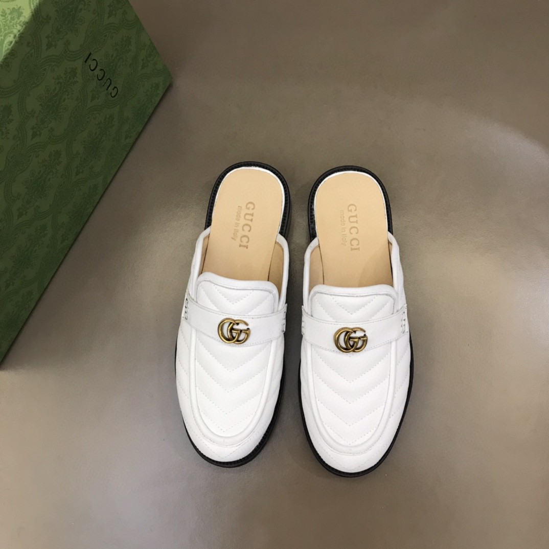 Gucci Slipper With Interlocking G White For Men