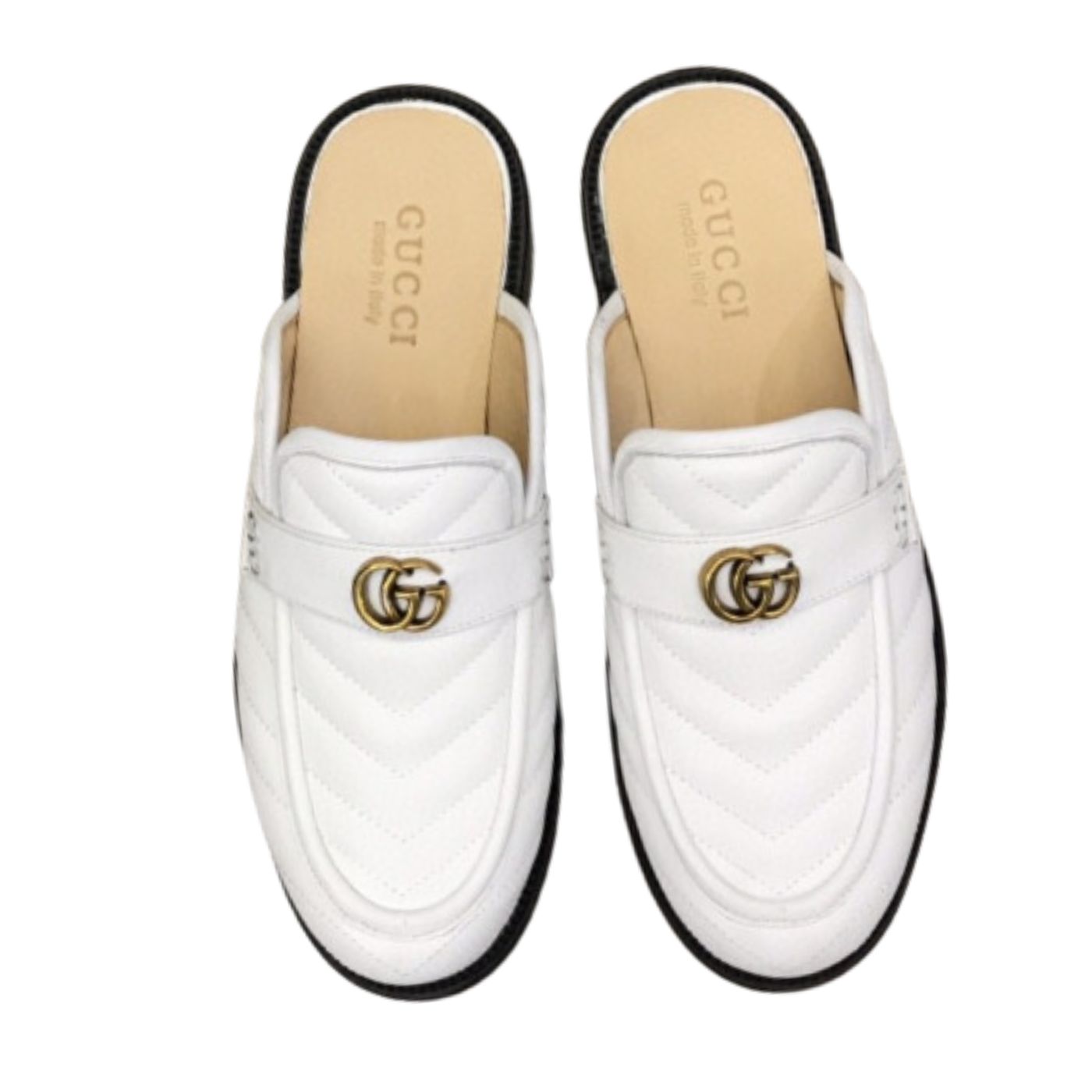 Gucci Slipper With Interlocking G White For Men