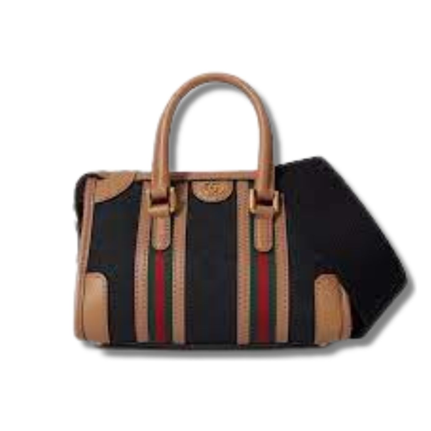 Gucci Small Bauletto Top Handle Bag With Double G Brown/Grey For Men 10.6in/27cm