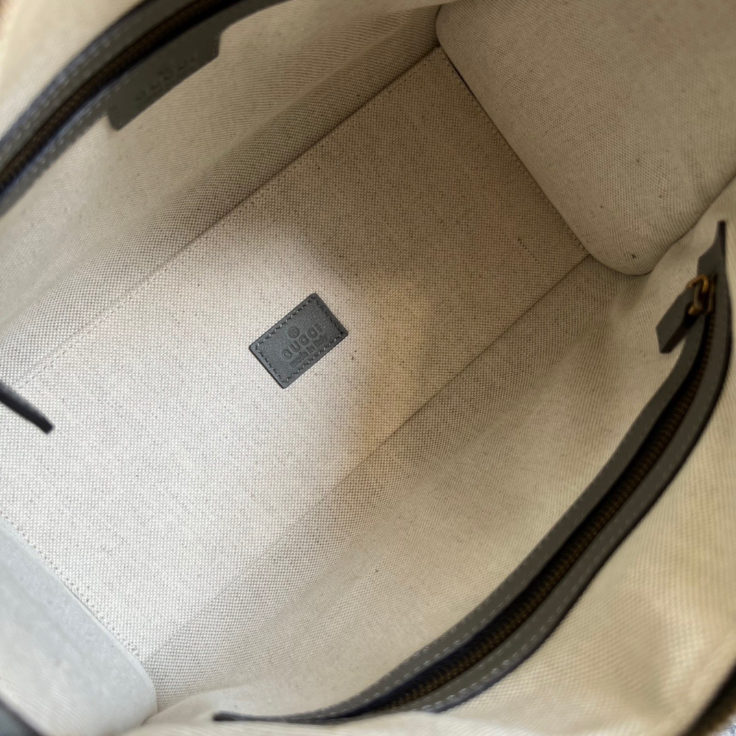 Gucci Small Bauletto Top Handle Bag With Double G White/Grey For Men 10.6in/27cm