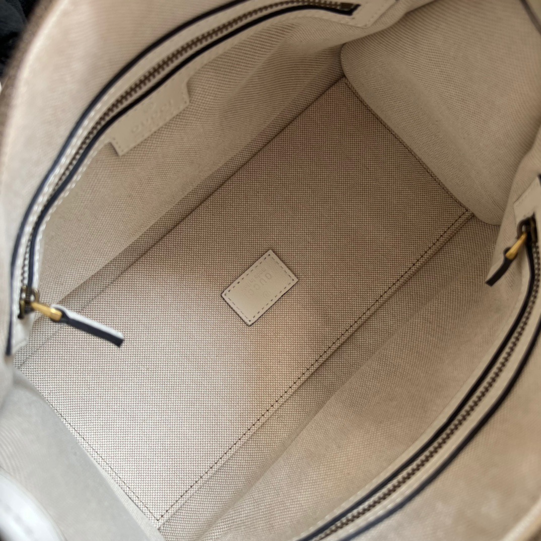 Gucci Small Bauletto Top Handle Bag With Double G White/Grey For Men 10.6in/27cm