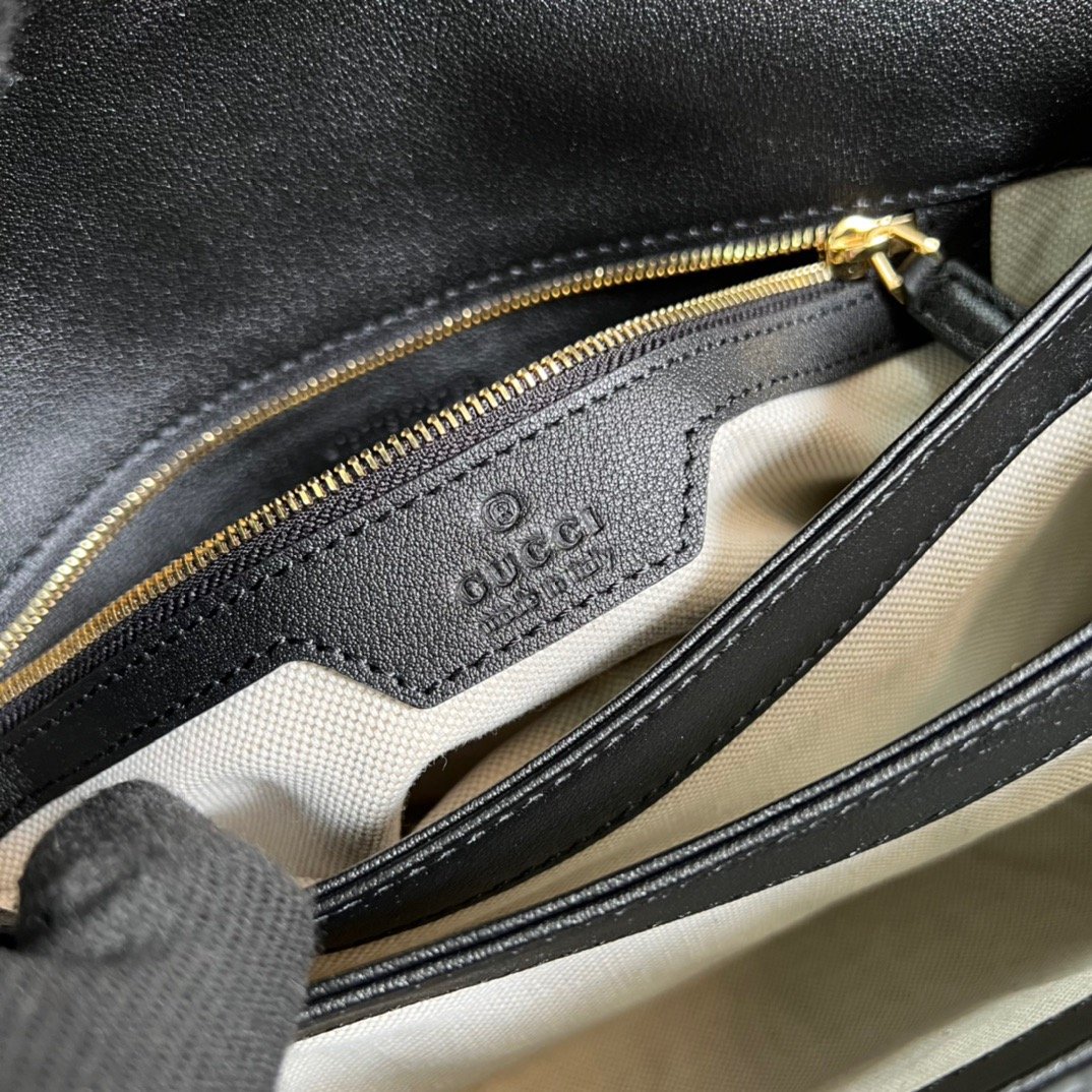 Gucci Small GG Top Handle Bag Black For Women, Women’s Bags 17.7in/19cm