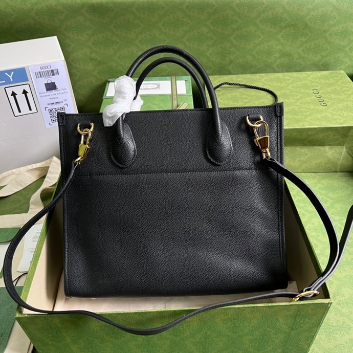 Gucci Small tote With Gucci Logo Black For Women 12.4in/31.5cm GG 674822 0E8IG 1000