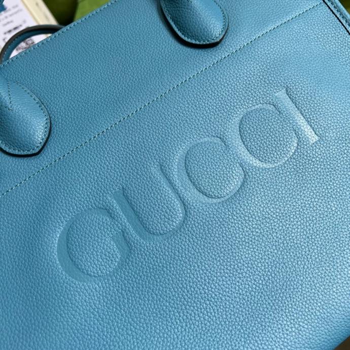 Gucci Small tote With Gucci Logo Blue For Women 12.4in/31.5cm GG 674822 0E8IG 4432