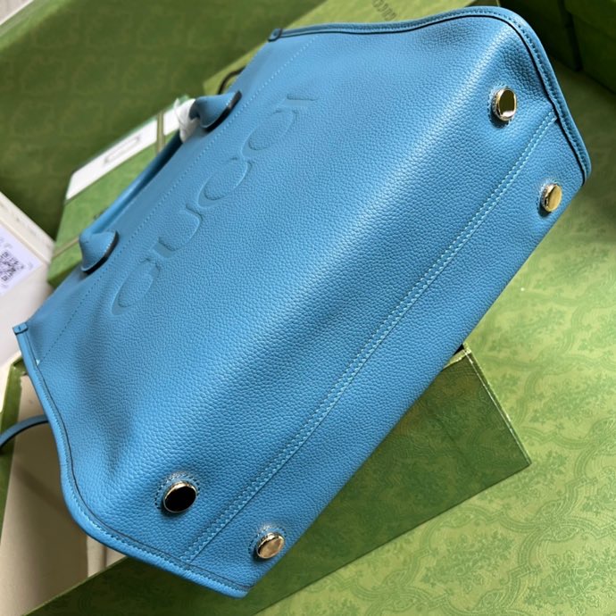 Gucci Small tote With Gucci Logo Blue For Women 12.4in/31.5cm GG 674822 0E8IG 4432