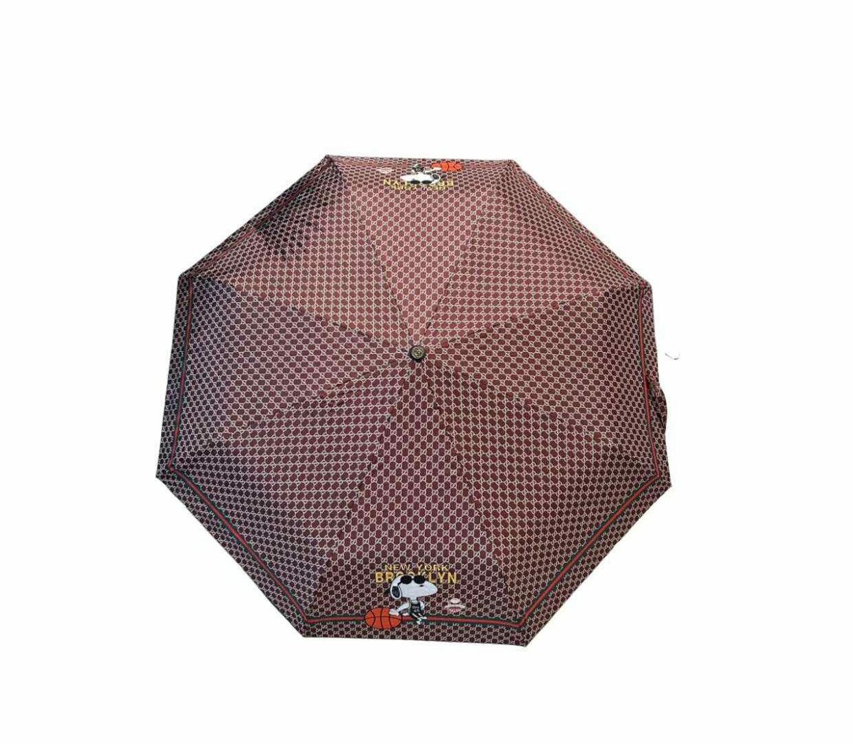 Gucci Snoopy Printed Folding Umbrella Brown