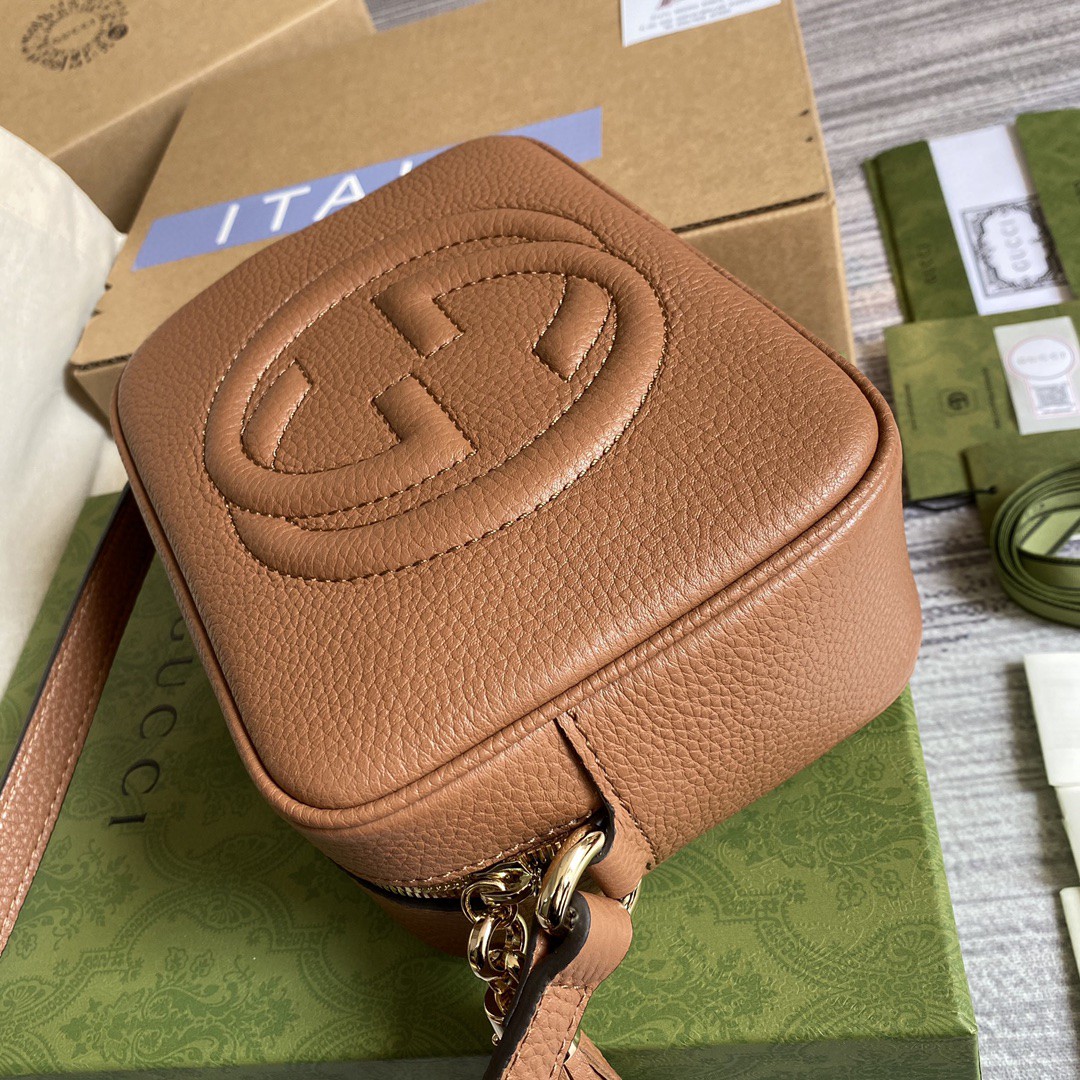 Gucci Soho Small Disco Bag Brown For Women, Women’s Bags, Shoulder And Crossbody Bags 8in/21cm GG 308364