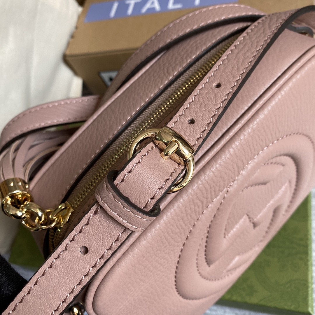 Gucci Soho Small Disco Bag Dust Pink For Women, Women’s Bags, Shoulder And Crossbody Bags 8in/21cm GG 308364