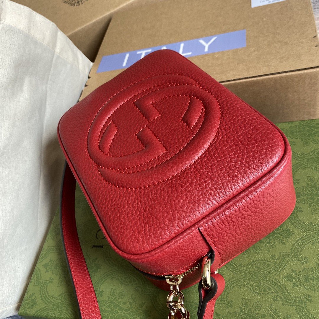Gucci Soho Small Disco Bag Red For Women, Women’s Bags, Shoulder And Crossbody Bags 8in/21cm