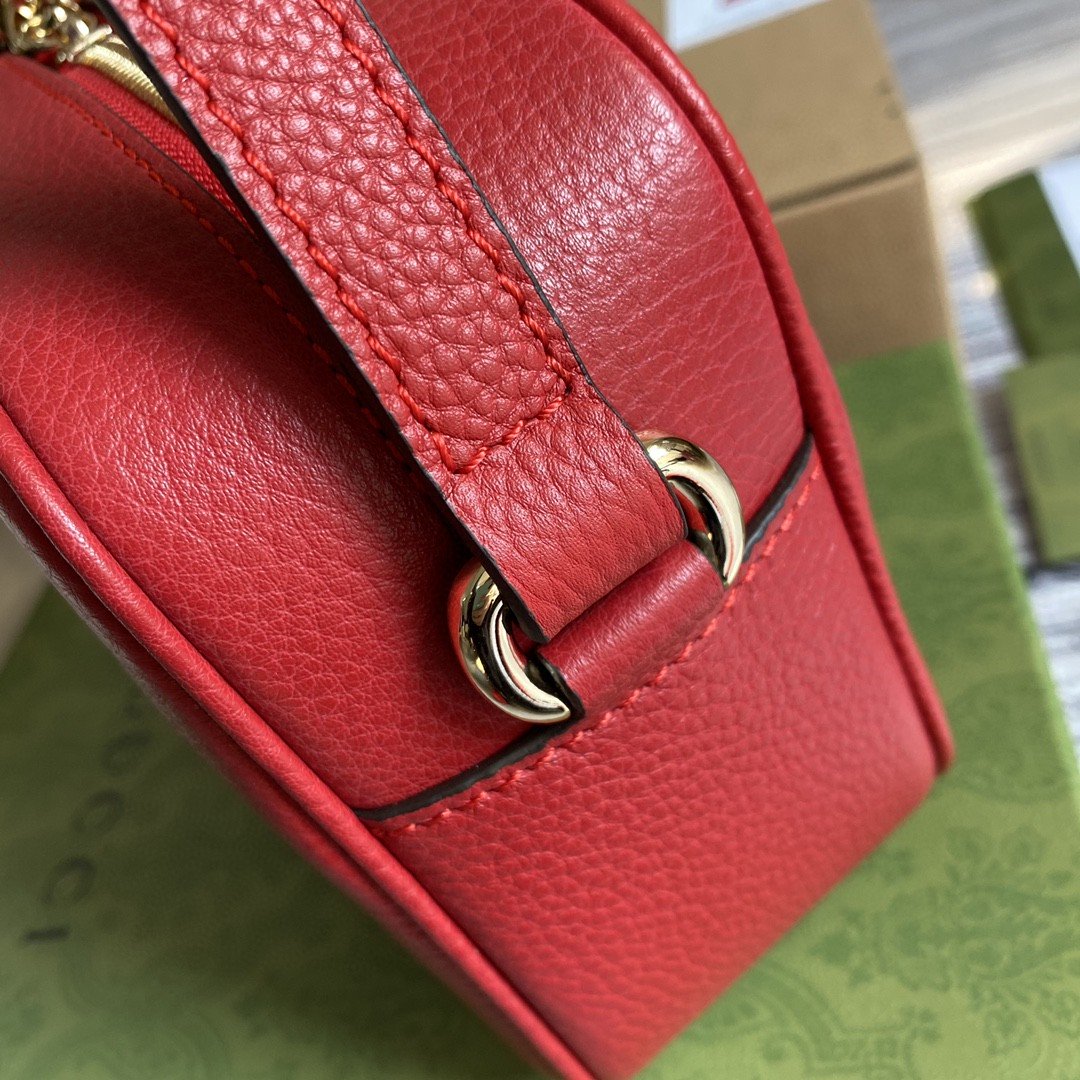 Gucci Soho Small Disco Bag Red For Women, Women’s Bags, Shoulder And Crossbody Bags 8in/21cm