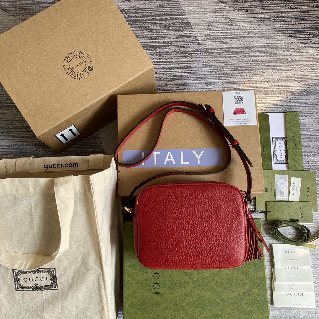 Gucci Soho Small Disco Bag Red For Women, Women’s Bags, Shoulder And Crossbody Bags 8in/21cm