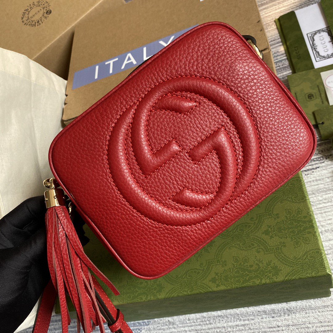 Gucci Soho Small Disco Bag Red For Women, Women’s Bags, Shoulder And Crossbody Bags 8in/21cm