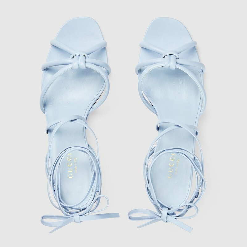 Gucci Strappy Sandal With Bamboo Blue For Women 746035 BKO00 4928