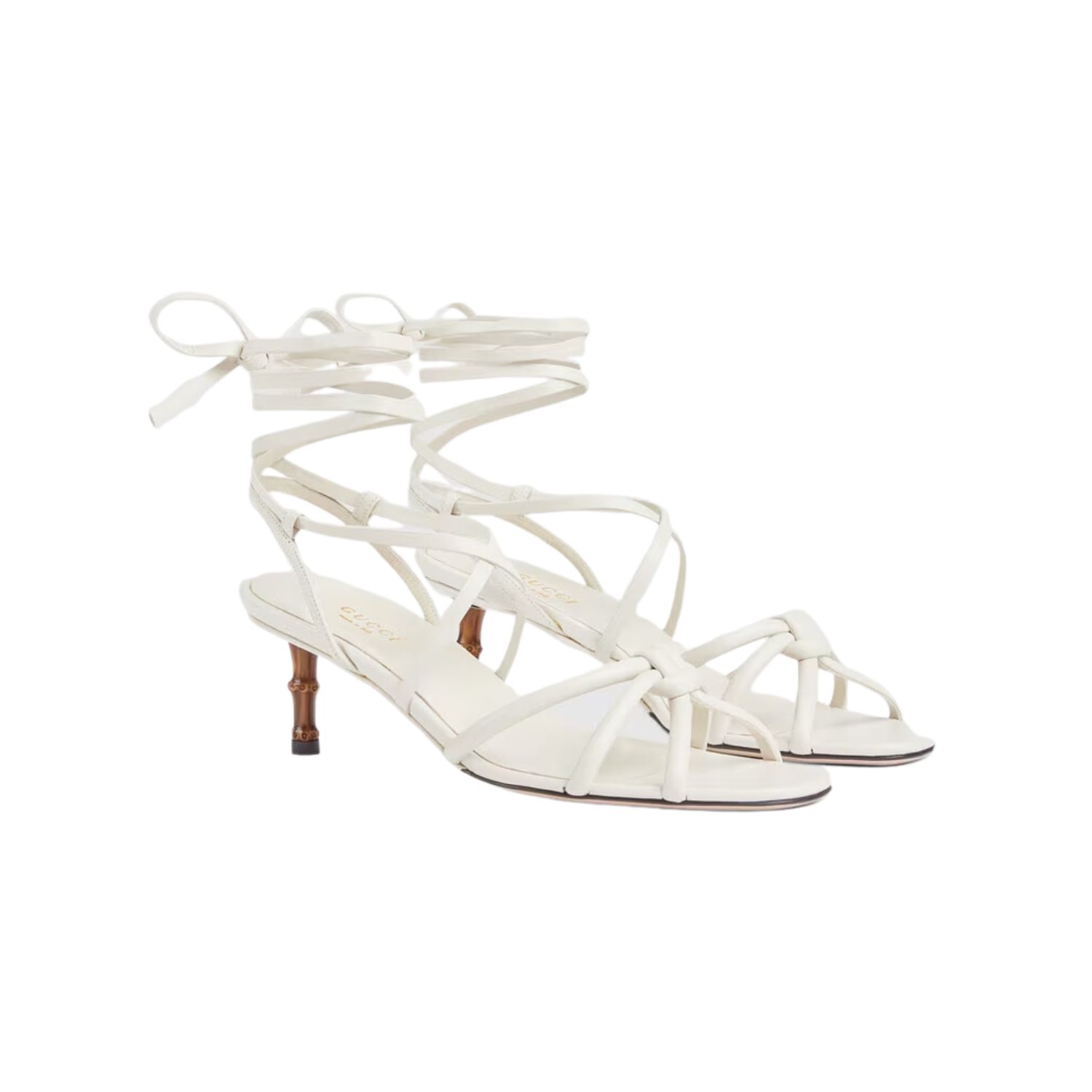 Gucci Strappy Sandal With Bamboo White For Women 746035 BKO00 9049